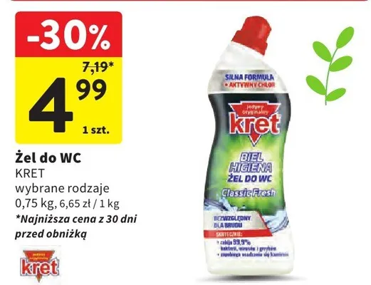 Żel do WC wybrane rodzaje promocja w Intermarche