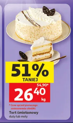 Tort śmietanowy duży promocja w Auchan