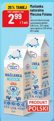 Maślanka naturalna Mleczna Polana promocja w POLOmarket