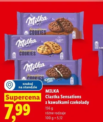 Ciastka Milka Sensations z kawałkami czekolady Oreo promocja w Lidl