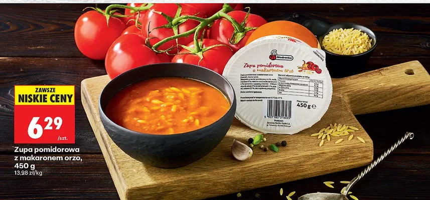Zupa pomidorowa z makaronem orzo promocja w Biedronka
