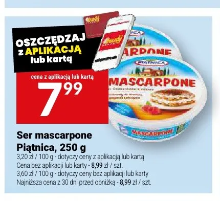 Ser mascarpone Piątnica promocja w Twój Market
