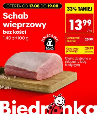 Schab wieprzowy bez kości Lada Tradycyjna promocja w Biedronka