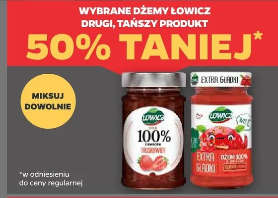 Dżemy  wybrane rodzaje Łowicz promocja w Netto