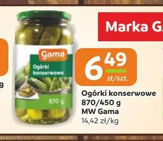 Ogórki konserwowe MW Gama promocja w Gama