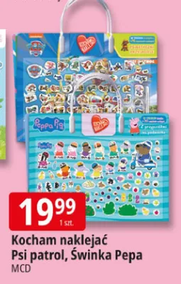 Kocham naklejać Psi patrol, Świnka Pepa promocja w Leclerc