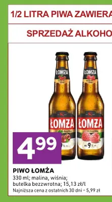 Piwo Łomża malina promocja w Stokrotka