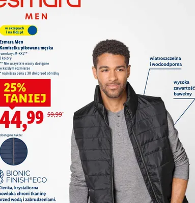 Kamizelka pikowana męska promocja w Lidl