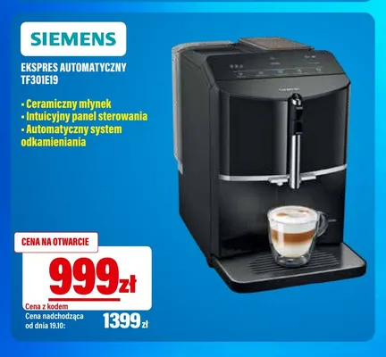 Ekspres automatyczny TF301E19 Siemens promocja w RTV EURO AGD