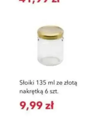Słoiki ze złotą nakrętką 6-pak 135 ml promocja w Nela