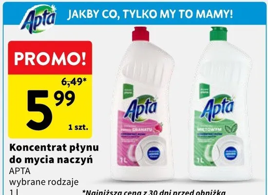 Koncentrat płynu do mycia naczyń wybrane rodzaje promocja w Intermarche