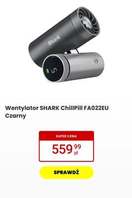 Wentylator Shark ChillPill Czarny promocja w Media Expert