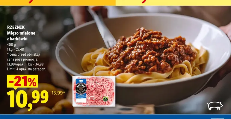 Mięso mielone z karkówki Rzeźnik promocja w Lidl