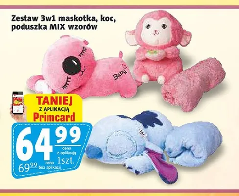Zestaw 3w1 maskotka, koc, poduszka promocja w Prim Market