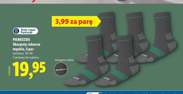Skarpety robocze męskie 5 par Parkside promocja w Lidl