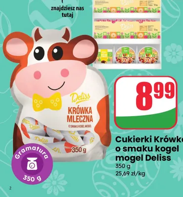 Cukierki Krówka o smaku kogel mogel promocja w Dino