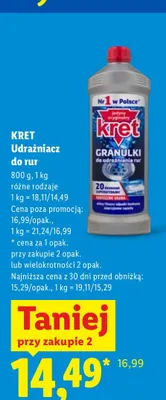 Udrażniacz do rur Kret promocja w Lidl
