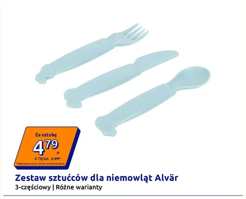 Zestaw sztućców dla niemowląt Alvär 3-częściowy promocja w Action