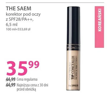 Korektor The Saem korektor pod oczy z SPF28/PA++ 5 ml promocja w Hebe