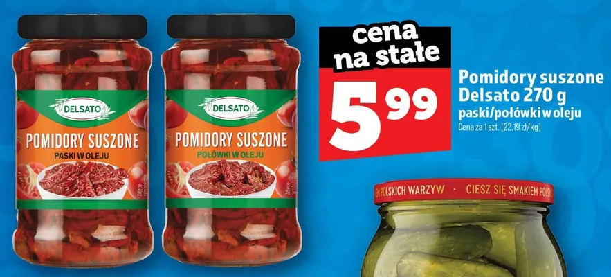 Pomidory suszone połówki w oleju Delsato promocja w TOPAZ