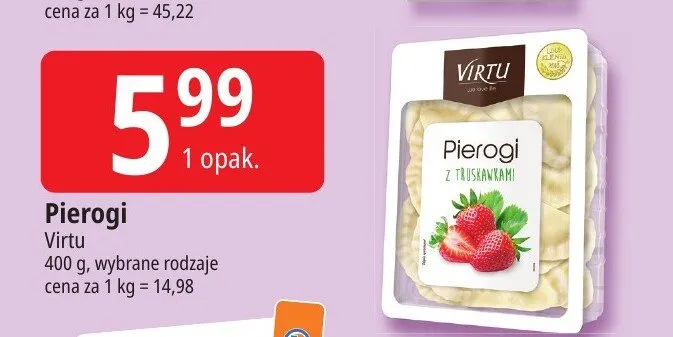 Pierogi z truskawkami Virtu promocja w Leclerc