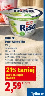 Deser ryżowy Müller Riso o smaku pistacjowym promocja w Lidl