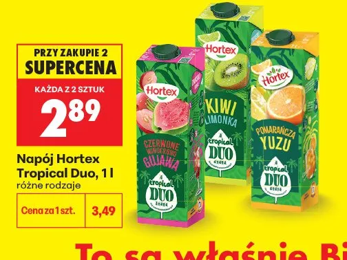 Napój Hortex Tropical Duo Czerwona Winogrono Gujawa promocja w Biedronka