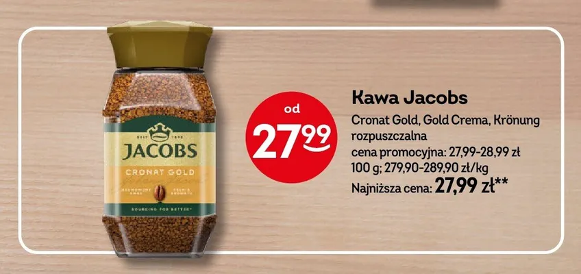 Kawa rozpuszczalna Jacobs Gold Crema promocja w Żabka