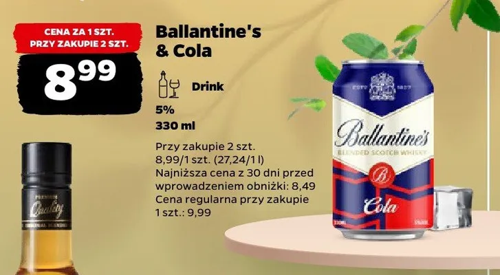 Drink Ballantine's & Cola promocja w Netto