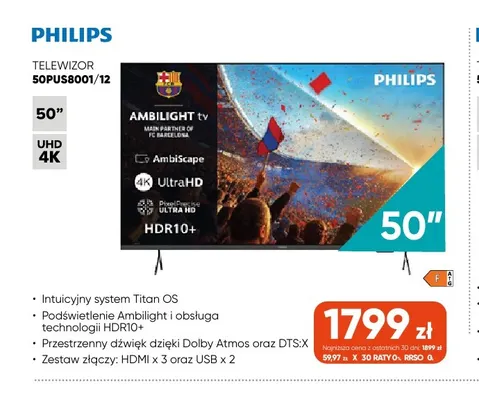 Telewizor 50PUS8001/12 Philips promocja w Max Elektro