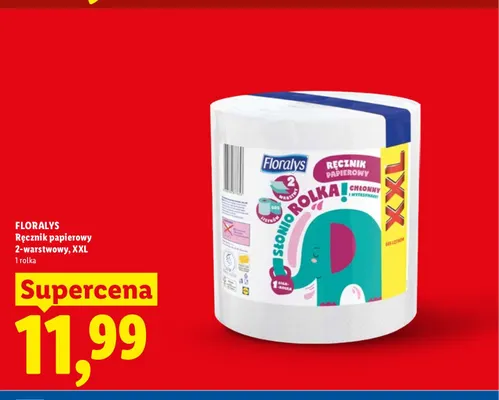 Ręcznik papierowy Floralys 2-warstwowy XXL promocja w Lidl