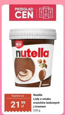 Lody o smaku orzechów laskowych z kremem Nutella promocja w Dino