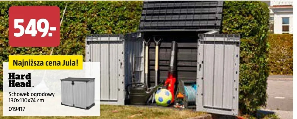 Schowek ogrodowy 130x110x74 cm promocja w Jula