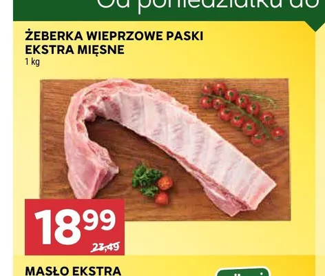 Żeberka wieprzowe paski ekstra mięsne promocja w Stokrotka
