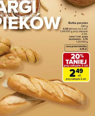 Bułka paryska promocja w Carrefour Market