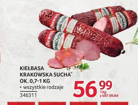 Kiełbasa krakowska sucha Olewnik promocja w Selgros