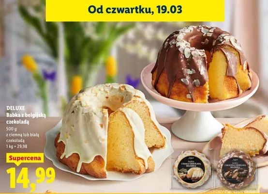Babka z belgijską czekoladą z ciemną lub białą czekoladą promocja w Lidl