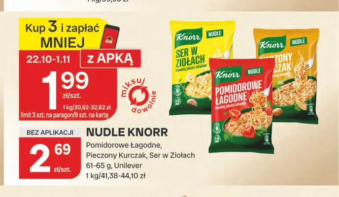 Nudle Knorr ser w ziołach promocja w Chorten