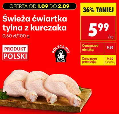 Świeża ćwiartka tylna z kurczaka promocja w Biedronka