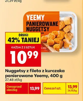 Nuggetsy z fileta z kurczaka panierowane Yeemy promocja w Biedronka