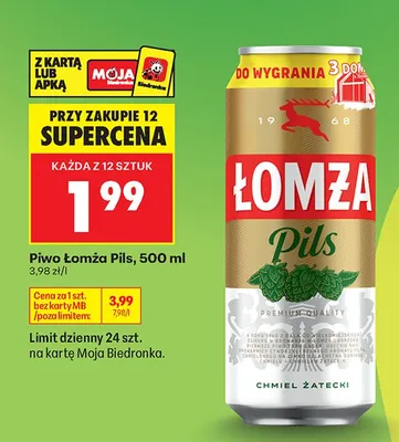 Piwo Łomża miodowe promocja w Biedronka