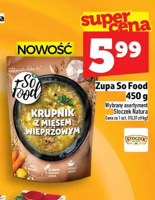 Zupa So Food Krupnik z mięsem wieprzowym promocja w TOPAZ