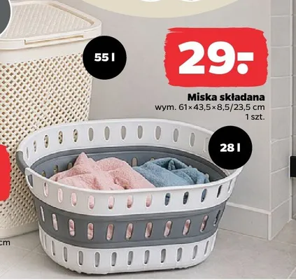 Miska składana 28l 61x43,5x8,5/23,5cm promocja w Netto