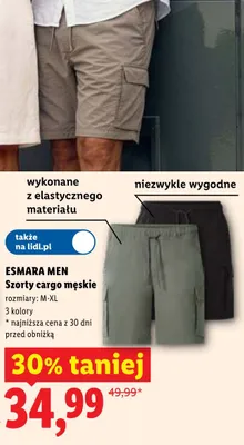 Szorty cargo męskie Esmara Men promocja w Lidl