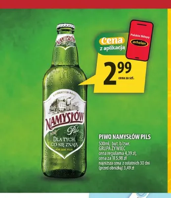 Piwo Namysłów Pils promocja w Arhelan