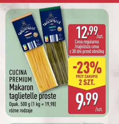 Makaron taglietelle proste Cucina Premium promocja w Aldi
