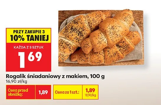 Rogalik śniadaniowy z makiem promocja w Biedronka