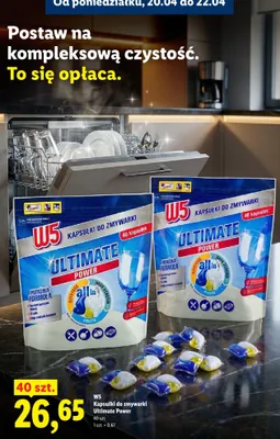 Kapsułki do zmywarki W5 Ultimate Power promocja w Lidl
