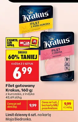 Filet gotowany z indyka Krakus promocja w Biedronka