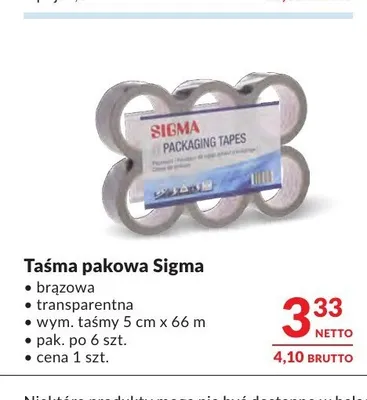 Taśma pakowa Sigma promocja w Makro
